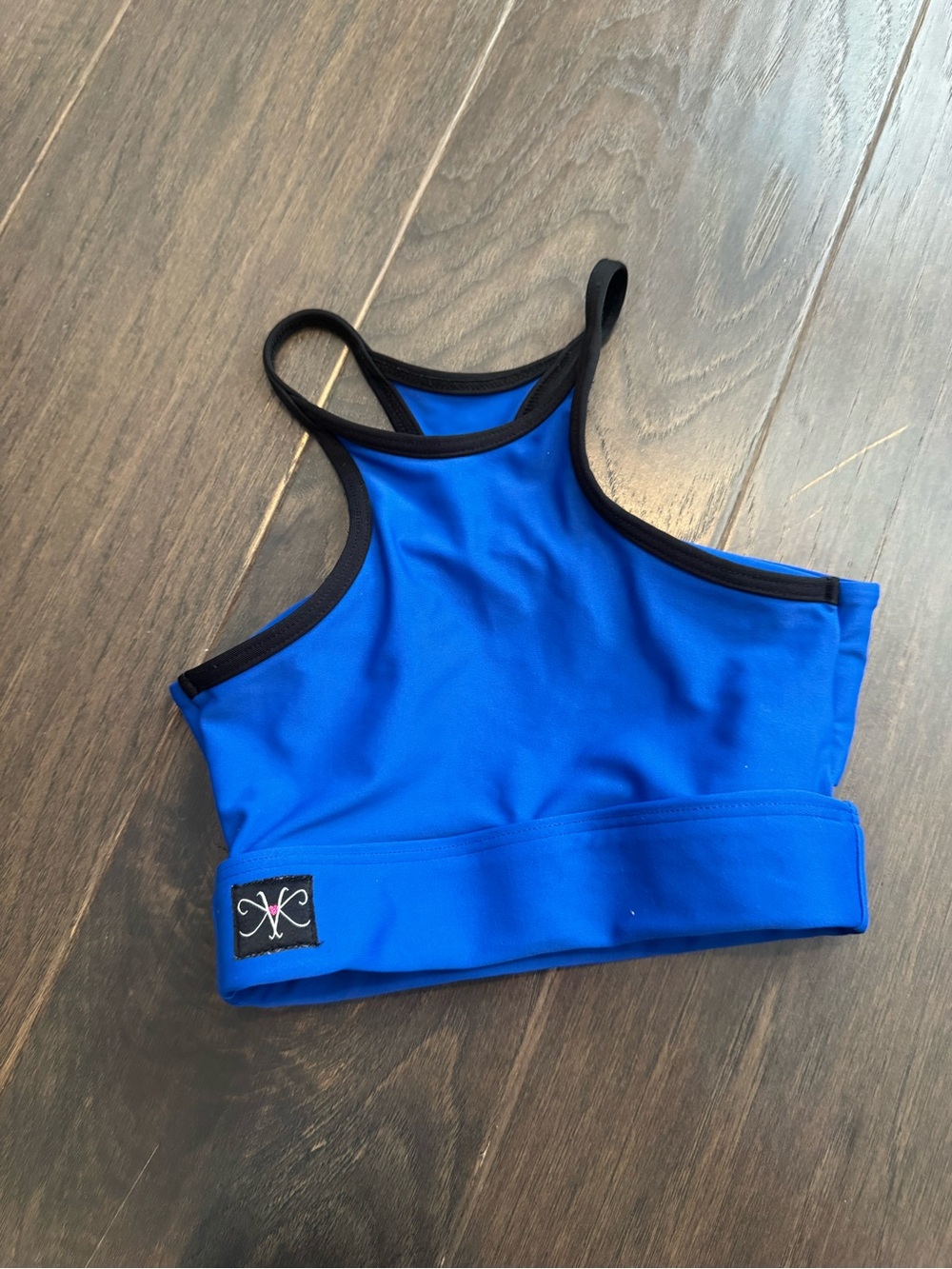 Royal Blue Kids Dance Crop Top with Black Trim